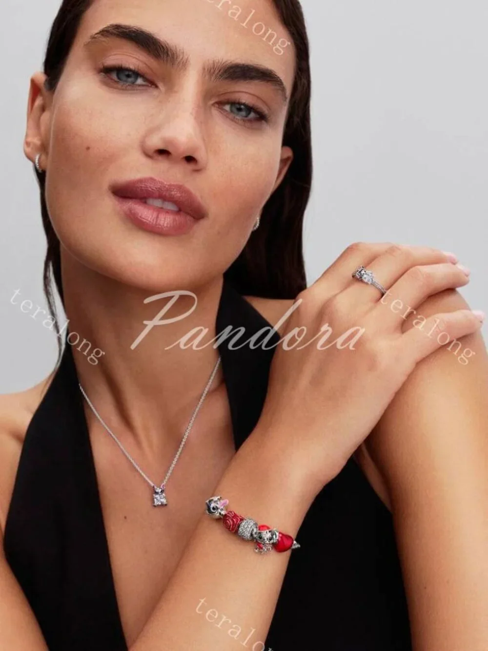 Pandora Disney Stitch Rose Murano Glass Charm